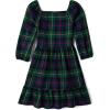 imageThe Childrens Place Girls Long Sleeve Plaid DressGreen Plaid