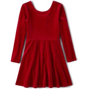 imageThe Childrens Place Big Girls Long Sleeve Casual DressRed Velour
