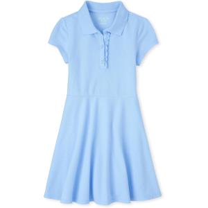 imageThe Childrens Place Girls Short Sleeve Ruffle Polo DressDaybreak