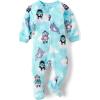imageThe Childrens Place Baby Girls and Toddler Fleece ZipFront One Piece Footed PajamaSoftmarine Critters