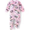 imageThe Childrens Place Baby Girls and Toddler Fleece ZipFront One Piece Footed PajamaSparkle Pink Unicorn