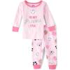 imageThe Childrens Place Baby Girls and Toddler Long Sleeve Top and Pants Snug Fit 100 Cotton 2 Piece Pajama SetPrincess Era