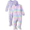 imageThe Childrens Place Baby Girls and Toddler Snug Fit 100 Cotton ZipFront One Piece Footed Pajamas 2PackBee Floral