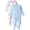 imageThe Childrens Place Baby Girls and Toddler Snug Fit 100 Cotton ZipFront One Piece Footed Pajamas 2PackMoons