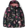 imageThe Childrens Place Girls Heavy 3 in 1 Winter Jacket Wind WaterResistant Shell Fleece InnerBlack Floral