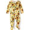 imageThe Childrens Place babygirls And Toddler Snug Fit 100 Cotton One Piece Zip Front Footed PajamaWhite Daisy