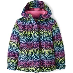 imageThe Childrens Place Girls Heavy 3 in 1 Winter Jacket Wind WaterResistant Shell Fleece InnerMilky Way