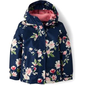 imageThe Childrens Place Girls Heavy 3 in 1 Winter Jacket Wind WaterResistant Shell Fleece InnerTidal Floral
