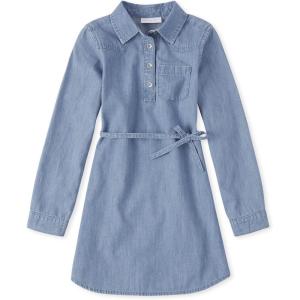 imageThe Childrens Place Girls Long Sleeve Fashion DressArya Wash Denim