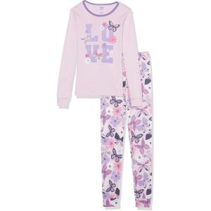 imageThe Childrens Place Girls Long Sleeve Top and Pants Snug FitButterfly Floral