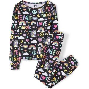 imageThe Childrens Place Girls Long Sleeve Top and Pants Snug FitGroovy Unicorn
