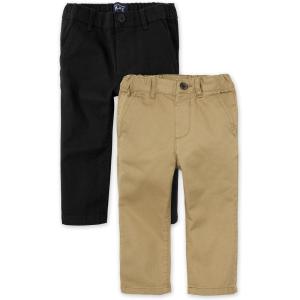 imageThe Childrens Place Baby Boys and Toddler Stretch Skinny Chino PantsFlaxBlack 2pack