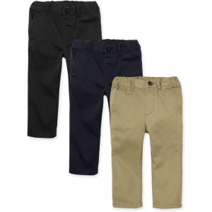 imageThe Childrens Place Baby Boys and Toddler Stretch Skinny Chino PantsFlaxNew NavyBlack 3pack