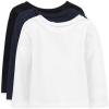 imageThe ChildrenS Place Girls Long Sleeve Basic Layering TShirtBlackTidalWhite 3pack
