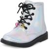 imageThe Childrens Place Baby Girls Lace Up Combat BootMetallic Silver