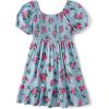 Blue Floral Smocked