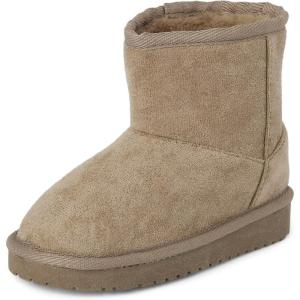imageThe Childrens Place Baby Girls Classic Ankle Boot Faux Fur LinedTaupe