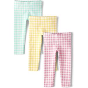 imageThe Childrens Place Baby Girls and Toddler Leggings 3PackPrinted Gingham 3pack