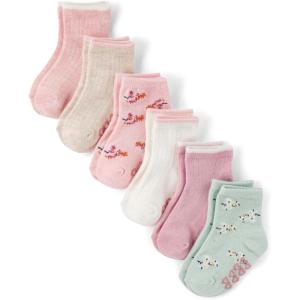 imageThe Childrens Place Baby Girls and Toddler Midi Socks Variety PackFloral 6pack