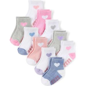 imageThe Childrens Place Baby Girls and Toddler Midi Socks Variety PackHearts 10pack