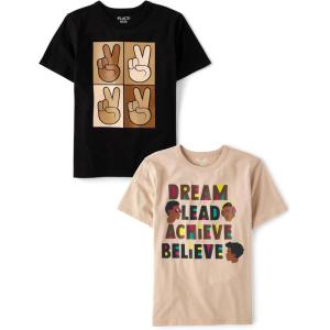 imageThe Childrens Place Boys All Holidays Short Sleeve Graphic TShirtsmultipacksPeaceDream 2pack