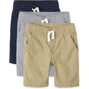 imageThe Childrens Place Boys Pull On Jogger ShortsFin GrayFlaxTidal 3pack