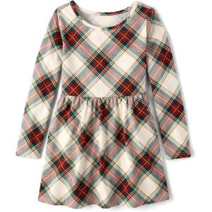 imageThe Childrens Place Girls Long Sleeve Everyday DressWhite Daisy