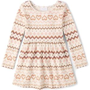 imageThe Childrens Place Girls Long Sleeve Casual Thermal Knit DressSierra Tan