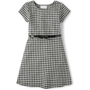 imageThe Childrens Place Girls Short Sleeve Dressy DressesBlack Plaid
