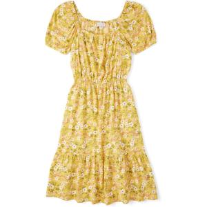 imageThe Childrens Place Womens Mommy and Me Matching Short Sleeve DressesSunset Gold Floral Puff Sleeve