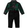 imageThe Childrens Place babyboys And Newborn Button Down Shirt and Pants 2 Piece OutfitGreen Plaid Set