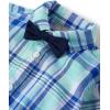 imageThe Childrens Place babyboys And Newborn Button Down Shirt and Pants 2 Piece OutfitPetal Purple Plaid