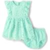 imageThe Childrens Place Baby Girls and Newborn Ruffle Dressy DressMellow Aqua Lace