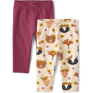imageThe Childrens Place Baby Girls and Newborn Knit Pull on PantsHarvest Print 2pack
