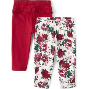imageThe Childrens Place Baby Girls and Newborn Knit Pull on PantsRed Rose 2pack