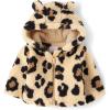 imageThe Childrens Place Baby Girls and Toddler Cozy Sherpa Hooded Full Zip SweatshirtLeopard Critter