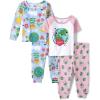 imageThe Childrens Place Baby Girls and Toddler Sleeve Top and Shorts 100 Cotton 2 Piece Pajama SetsEarthy Tones 2pack