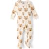 imageThe Childrens Place Unisex Baby and Toddler Long Sleeve 100 Cotton ZipFront One Piece Footed PajamaBear Faces