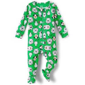 imageThe ChildrenS Place BabyBoys And Toddler Long Sleeve 100 Cotton ZipFront One Piece Footed PajamasRolling Hills Green