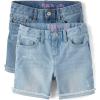 imageThe Childrens Place Girls Distressed Denim Midi ShortSerena WashCloudless Wash 2pack
