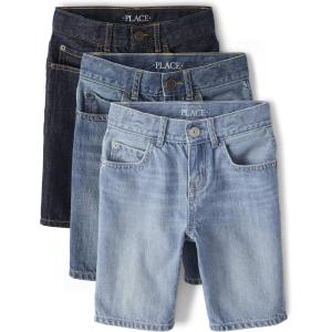 imageThe ChildrenS Place Boys Boys Stretch Denim ShortsDark Wash 3pack