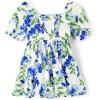 imageThe Childrens Place Baby Girls and Toddler Short Sleeve Dressy DressesRenew Blue Floral