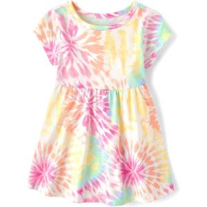imageThe Childrens Place Baby Girls and Toddler Short Sleeve Casual Skater DressesCosmos