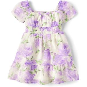 imageThe Childrens Place Baby Girls and Toddler Short Sleeve Dressy DressesBunnys Tail Floral