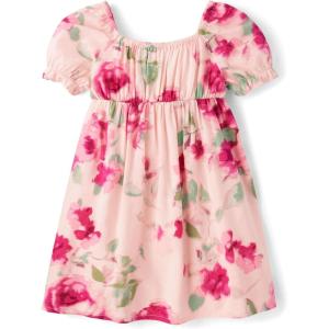 imageThe Childrens Place Baby Girls and Toddler Short Sleeve Dressy DressesCrystal Pink