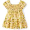 imageThe Childrens Place Baby Girls and Toddler Short Sleeve Dressy Special Occasion DressesSunset Gold Floral Puff Sleeve