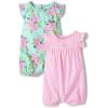 imageThe Childrens Place babygirls And Toddler Everyday Summer RompersGreen FloralPink