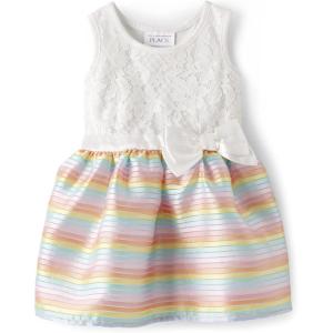 imageThe Childrens Place Baby Girls One Size and Toddler Sleeveless Dressy DressesStriped Skirt
