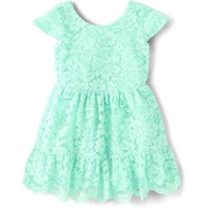 imageThe Childrens Place Baby Girls and Toddler Short Sleeve Dressy Special Occasion DressesMellow Aqua Lace