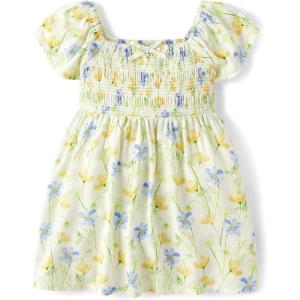 imageThe Childrens Place Baby Girls and Toddler Short Sleeve Dressy Special Occasion DressesWildflower White Flutter Sleeve